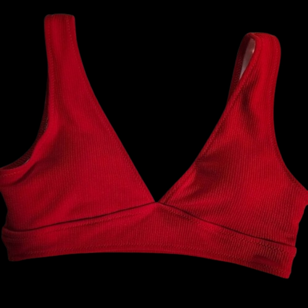 Shein Ribbed Swim Top